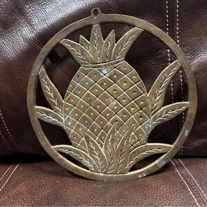 Vintage Brass Trivet Pineapple‎ 7" India